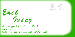 emil ivicz business card